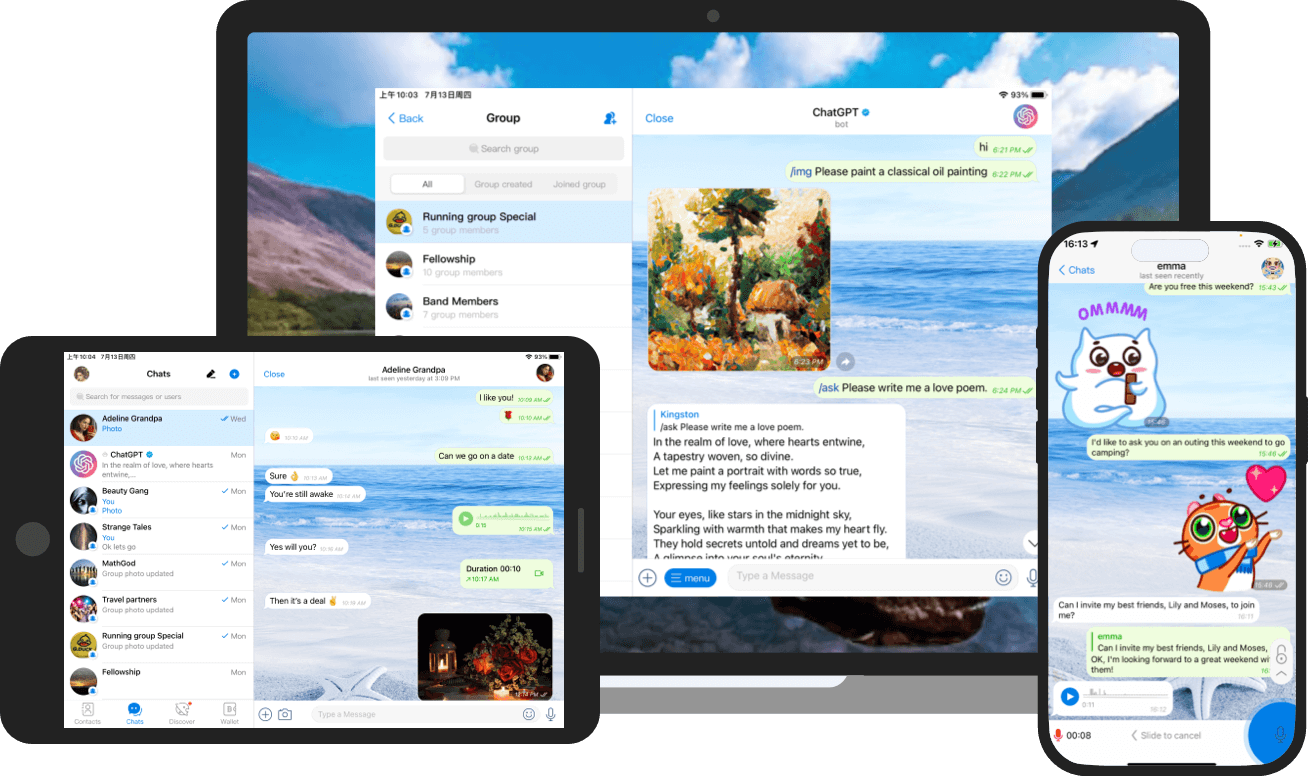 Potato Chat application interface